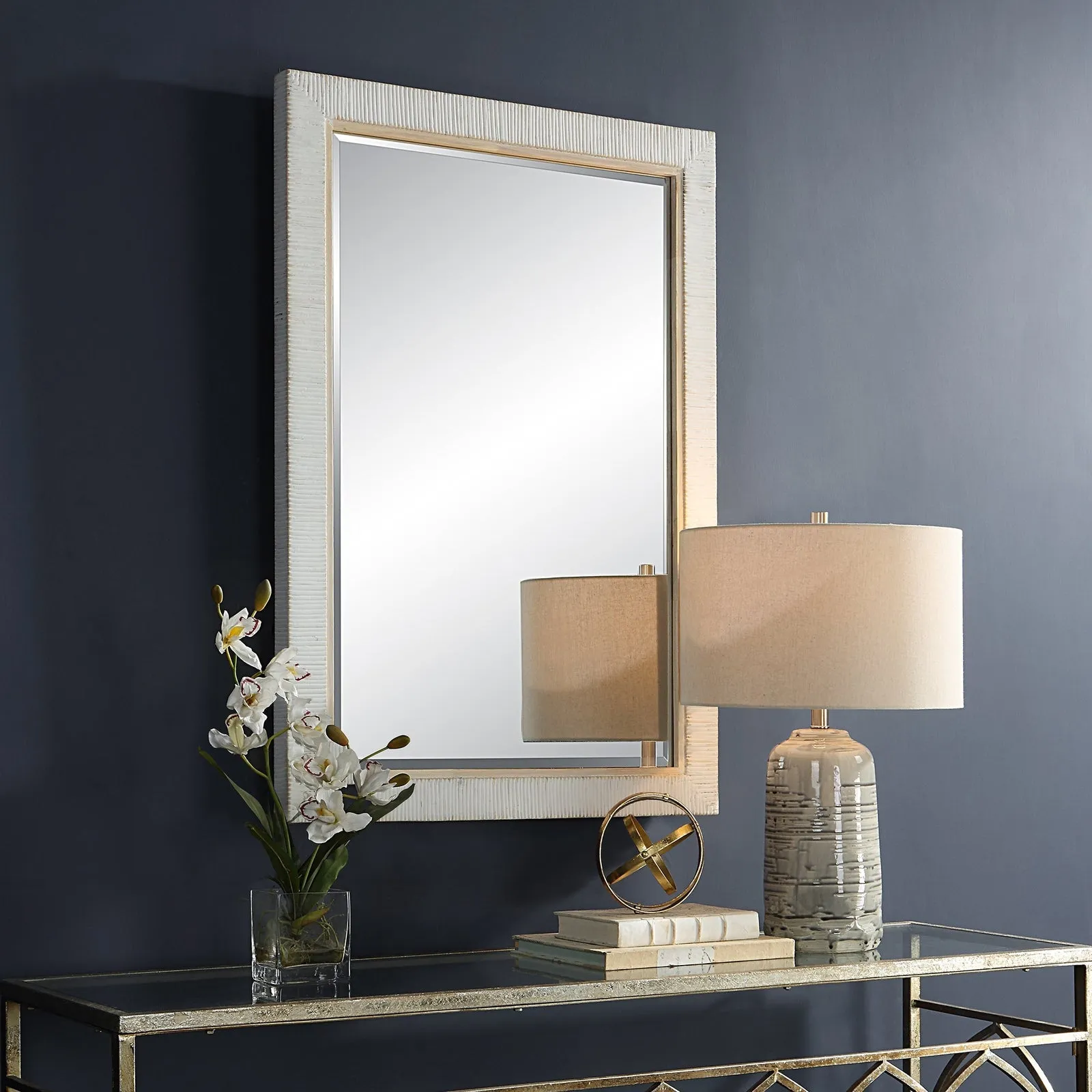 Cape Whitewashed Rattan Mirror | Uttermost