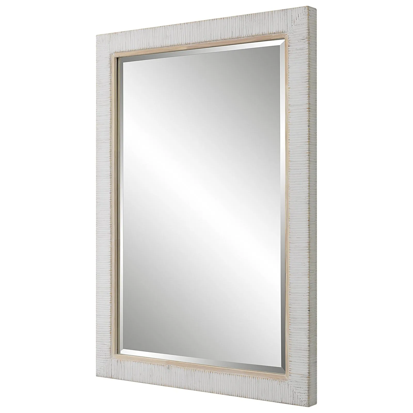 Cape Whitewashed Rattan Mirror | Uttermost