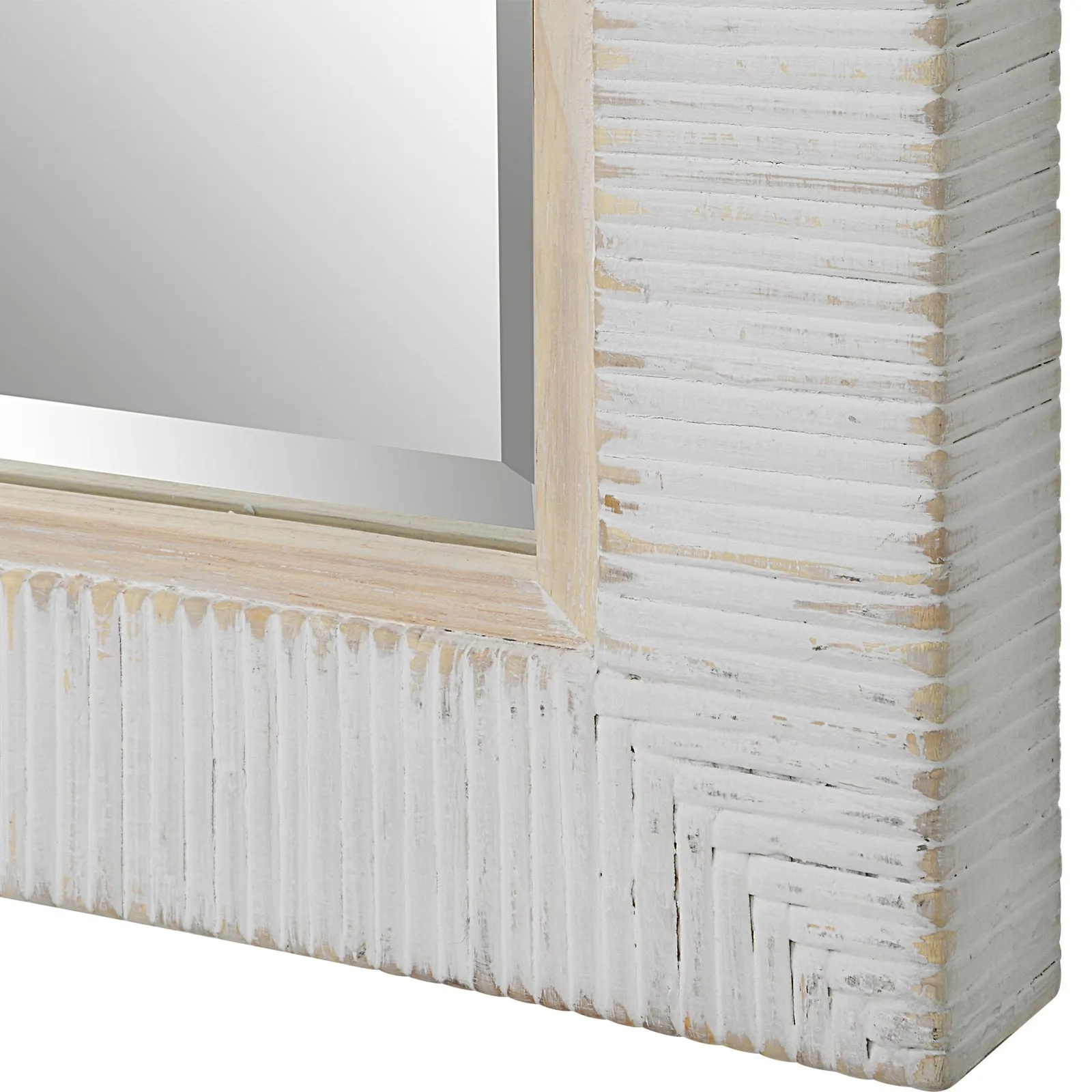 Cape Whitewashed Rattan Mirror | Uttermost