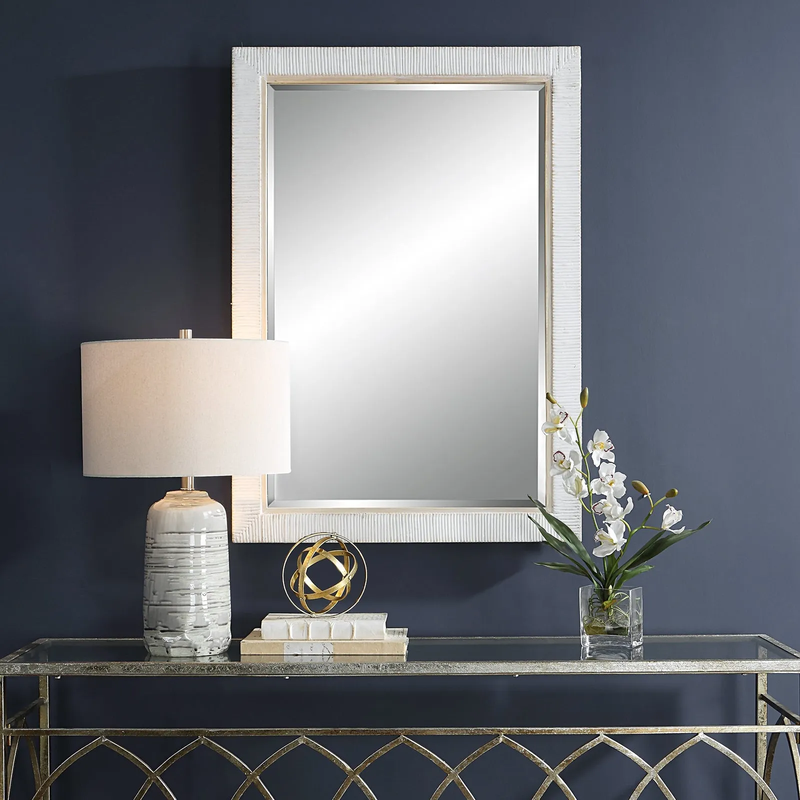 Cape Whitewashed Rattan Mirror | Uttermost
