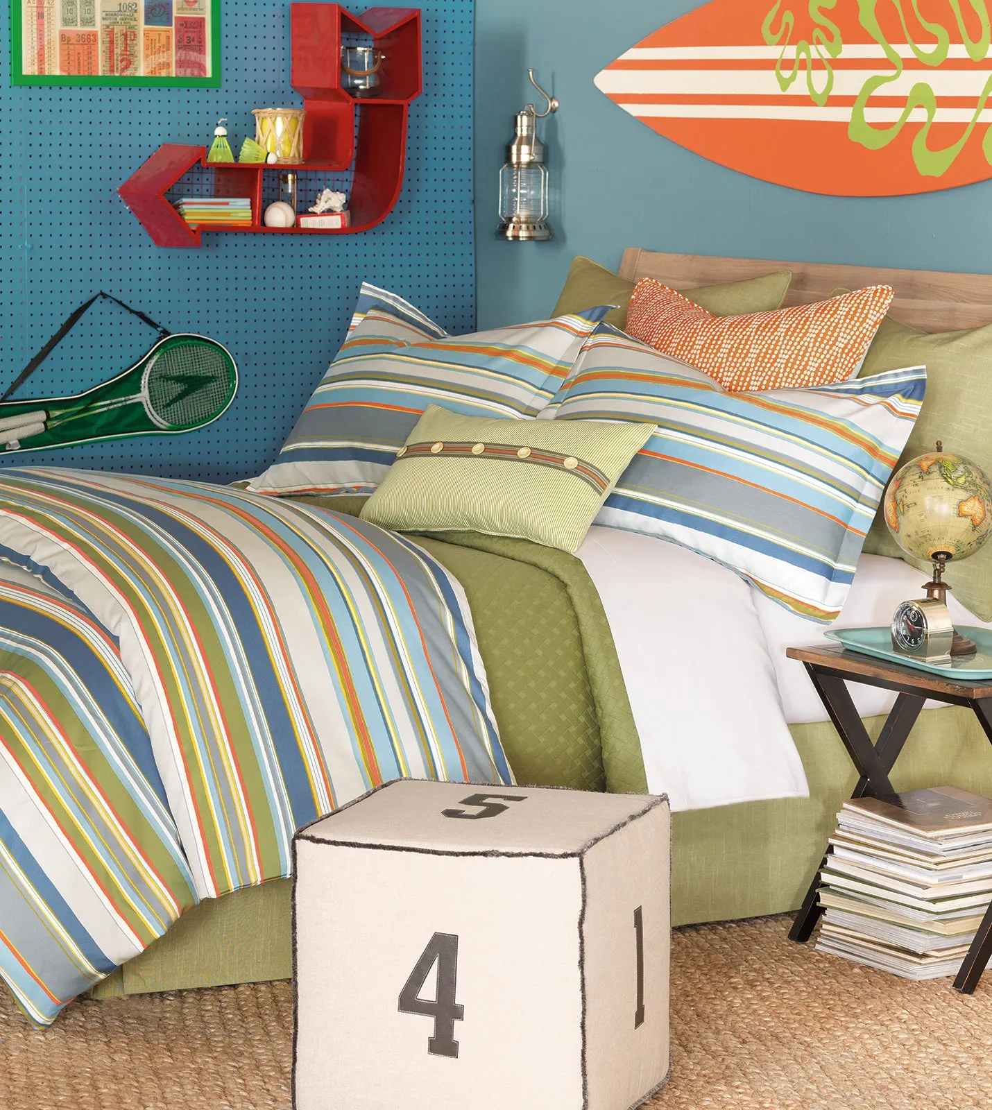 Epic Surf Green Bed Skirt (Twin 39x75)