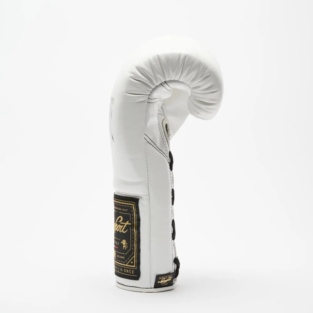 Leone Orlando Classico Lace Boxing Gloves - White