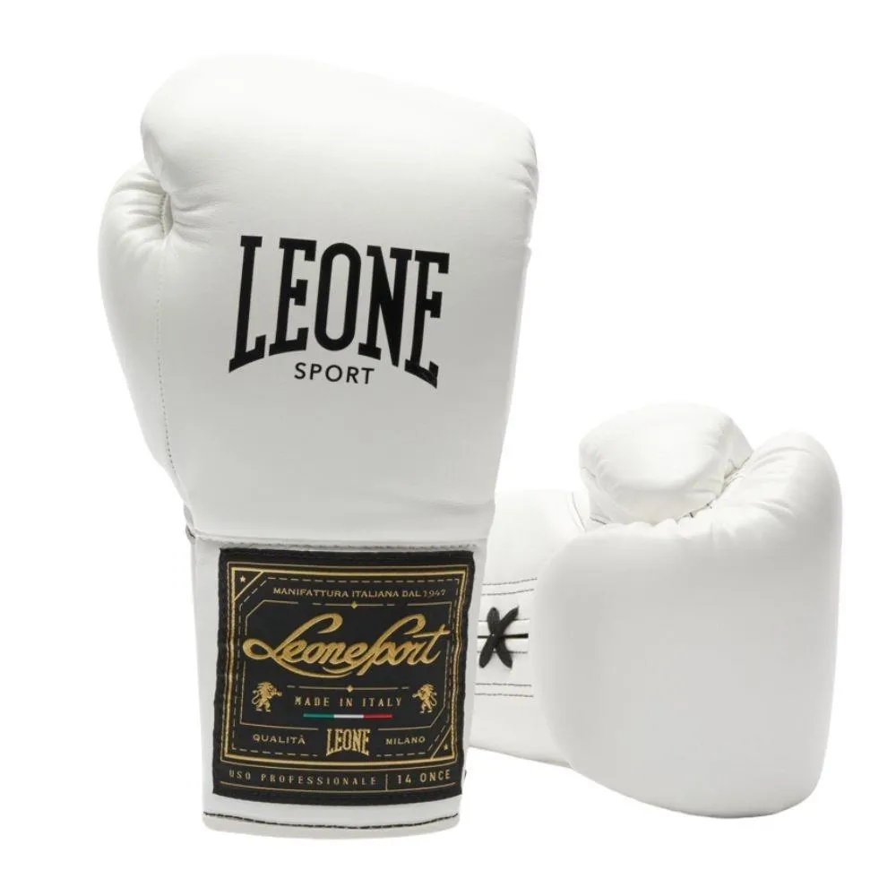 Leone Orlando Classico Lace Boxing Gloves - White