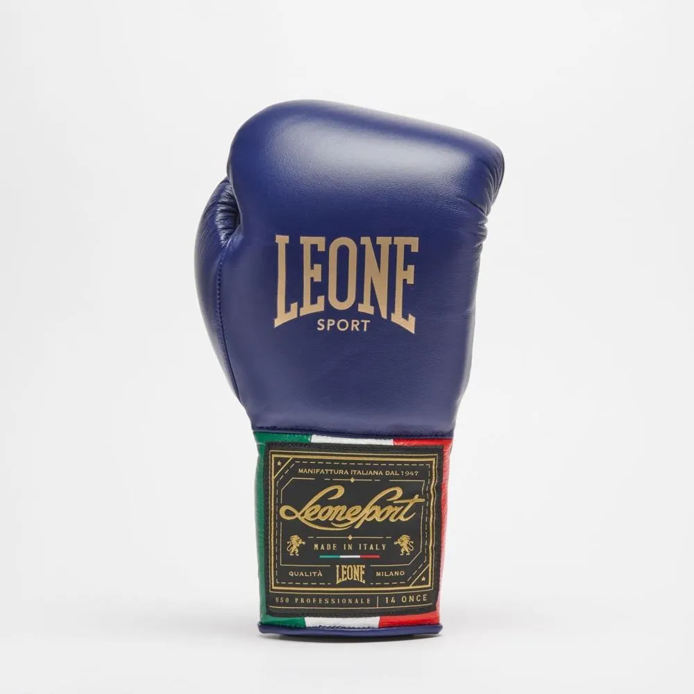 Leone Orlando Classico Tricolore Lace Boxing Gloves - Blue