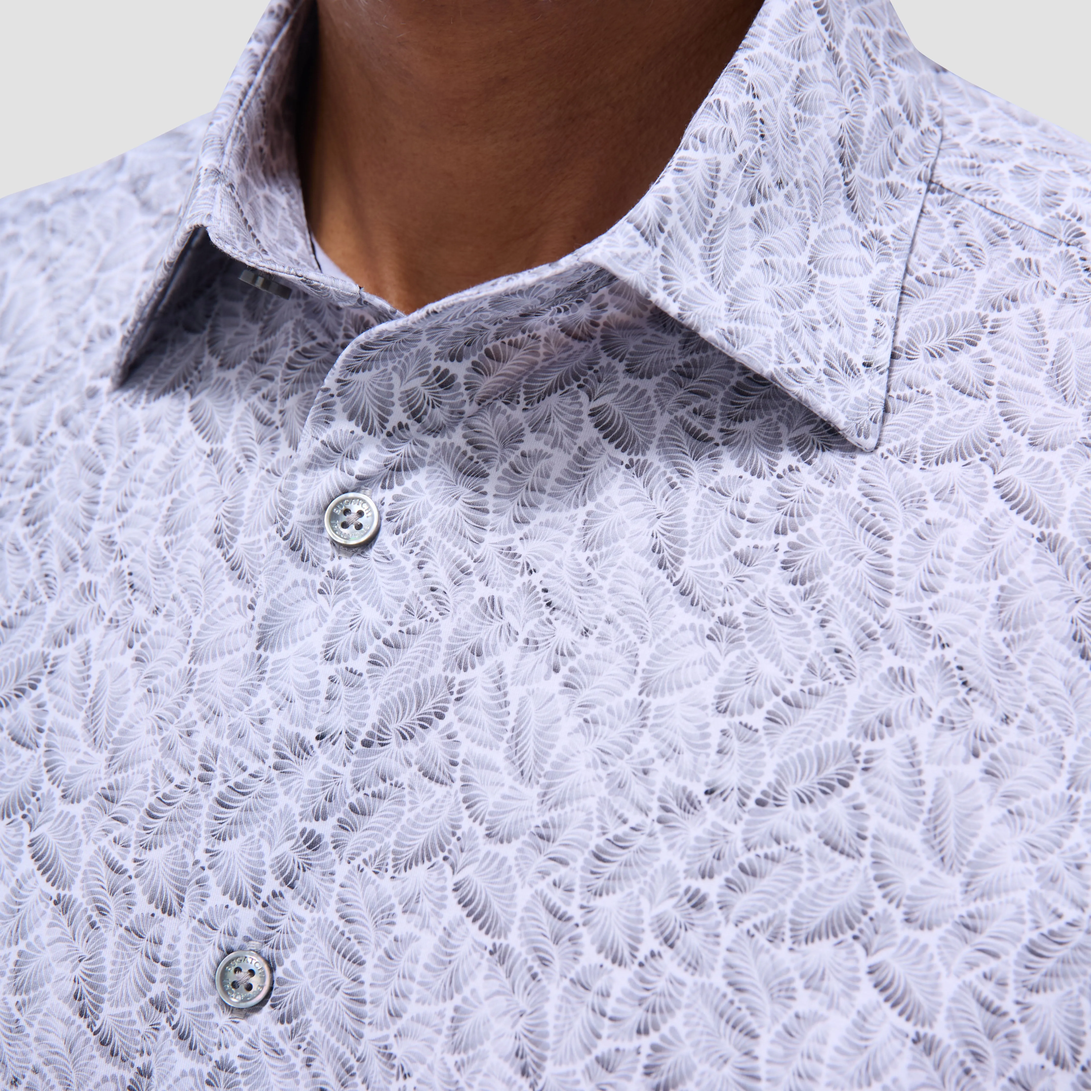 Miles Leaf Print OoohCotton Short-Sleeve Shirt