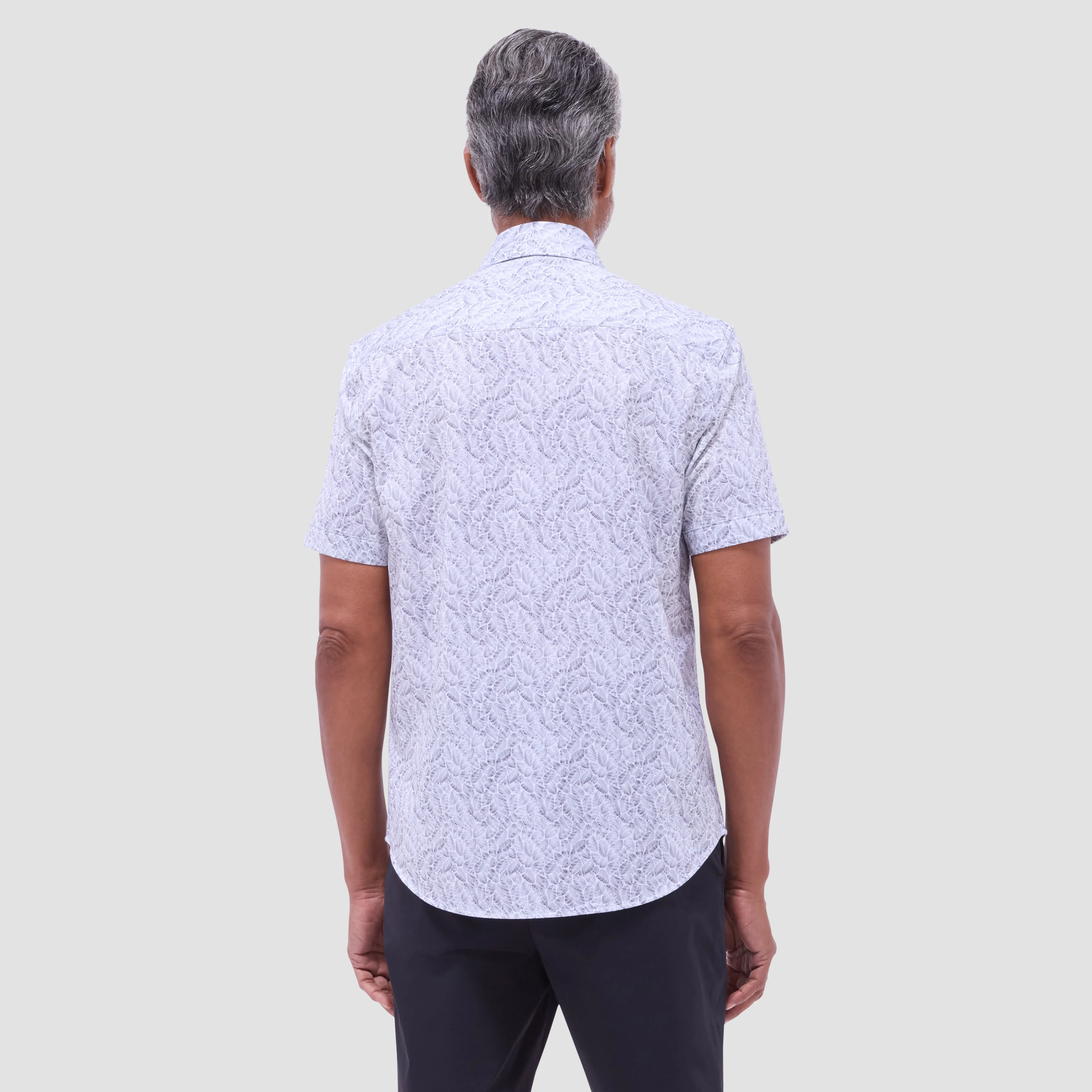 Miles Leaf Print OoohCotton Short-Sleeve Shirt