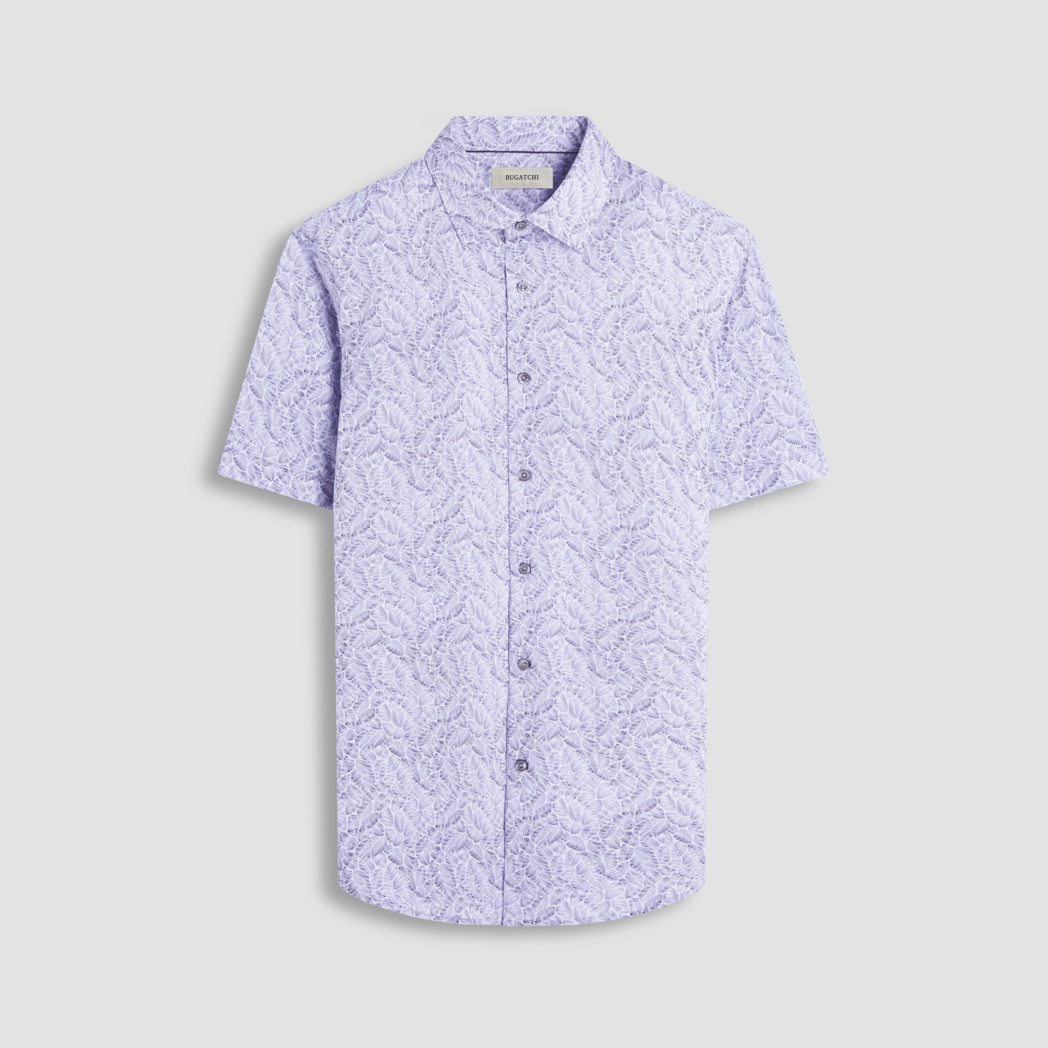 Miles Leaf Print OoohCotton Short-Sleeve Shirt
