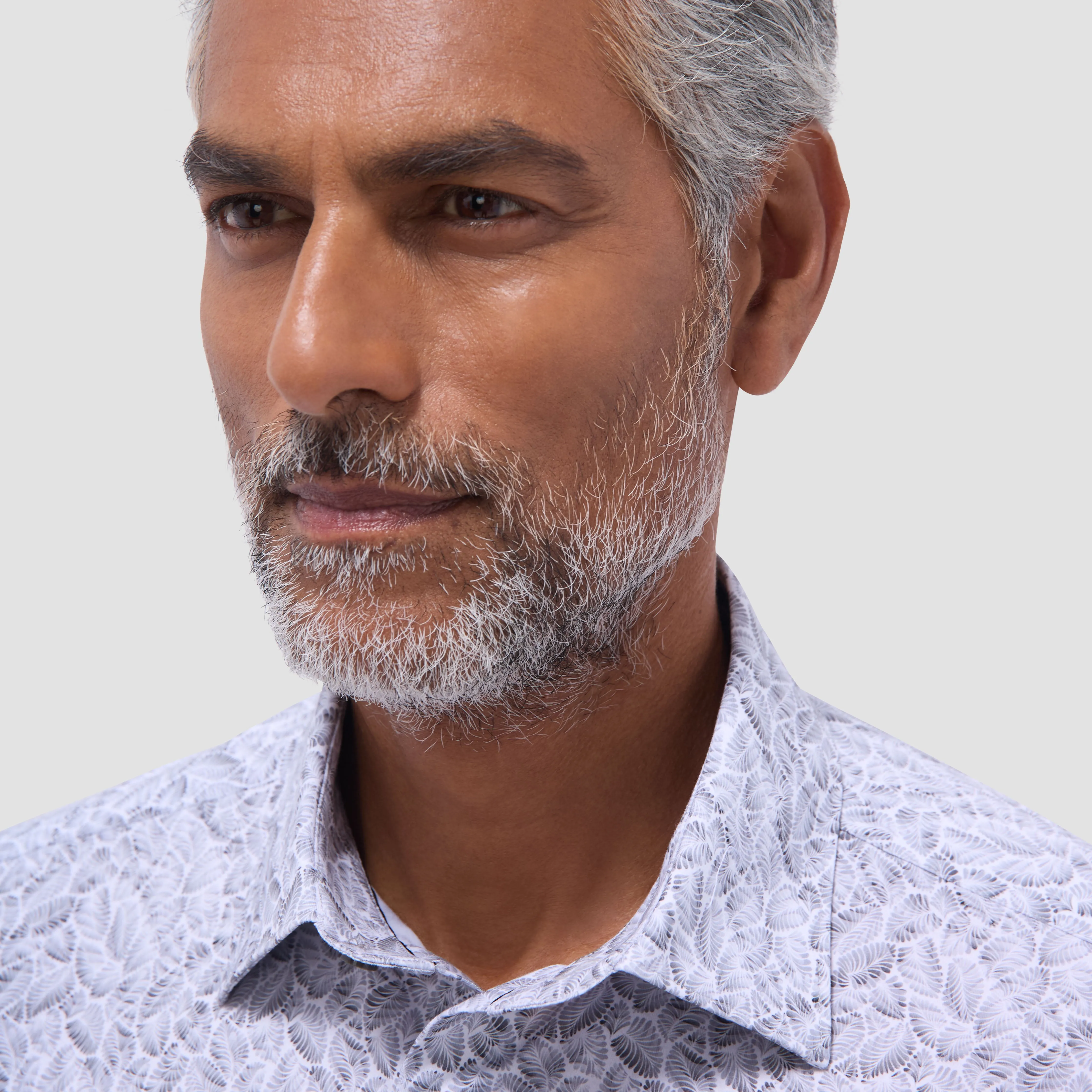Miles Leaf Print OoohCotton Short-Sleeve Shirt