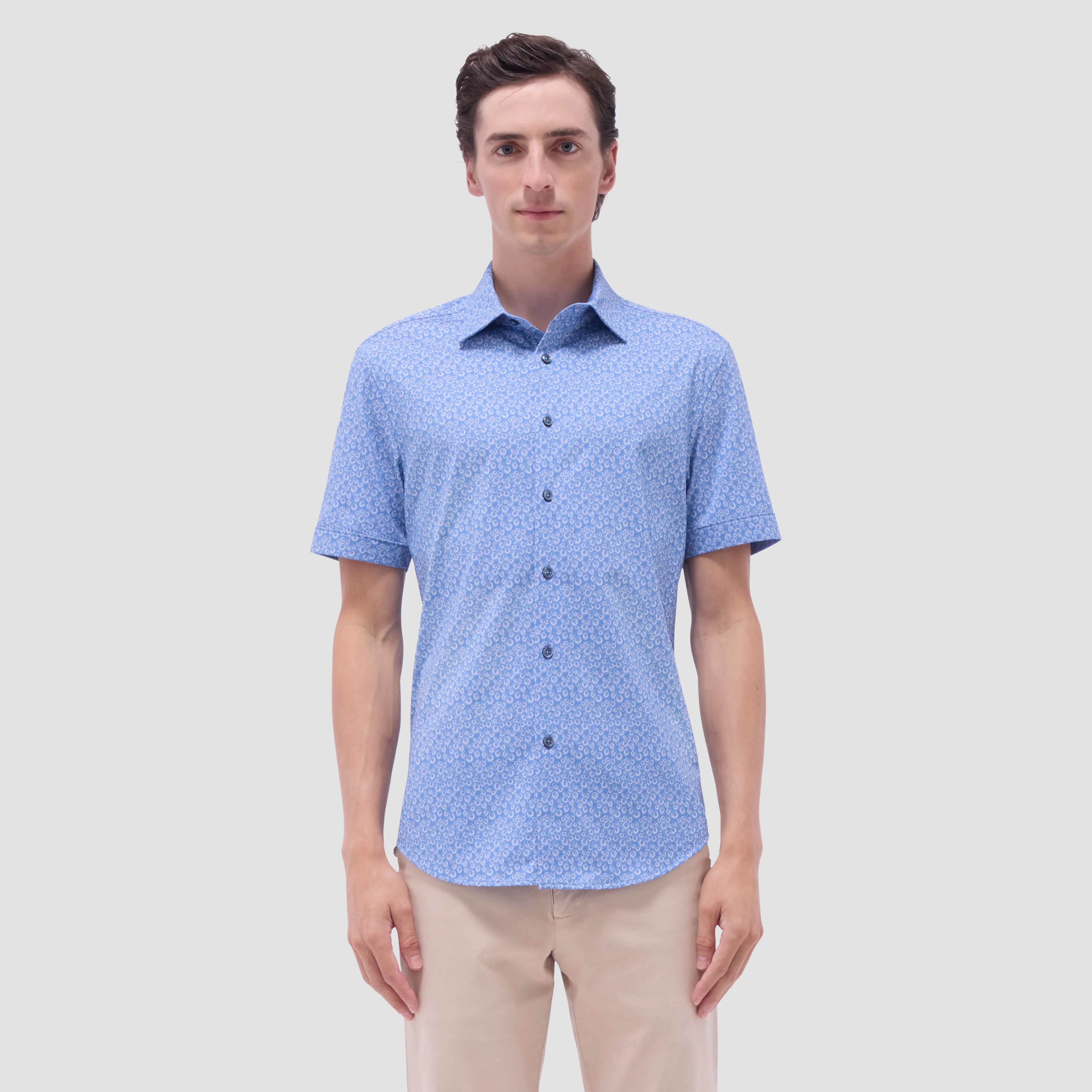 Myron Double-Sided Geometric & Solid OoohCotton Short-Sleeve Shirt