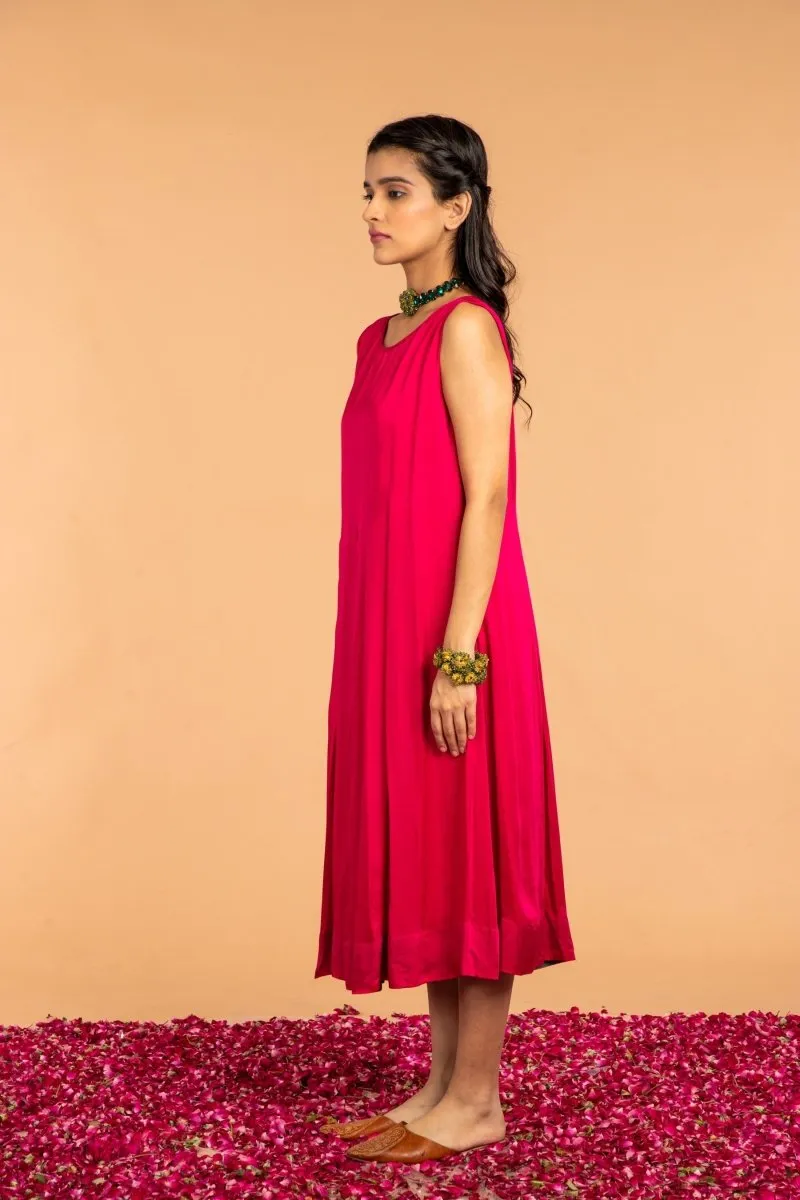 Noor Pleated Modal Satin Dress