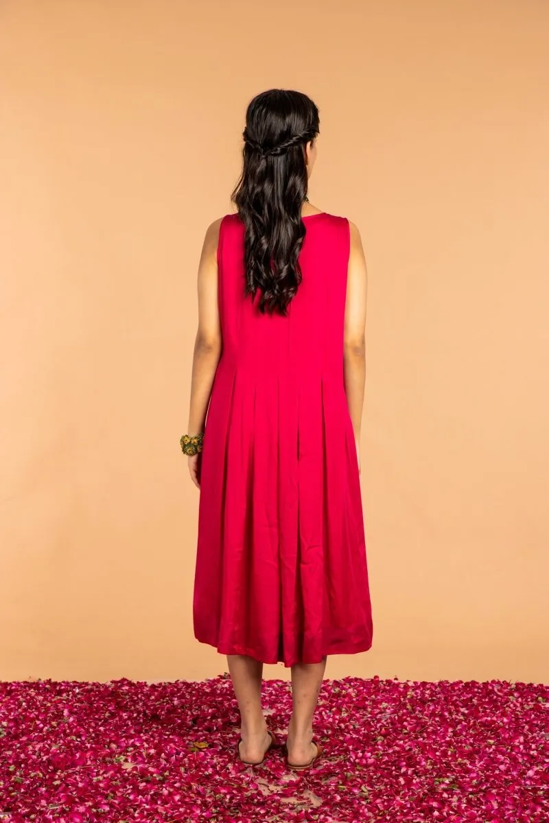 Noor Pleated Modal Satin Dress