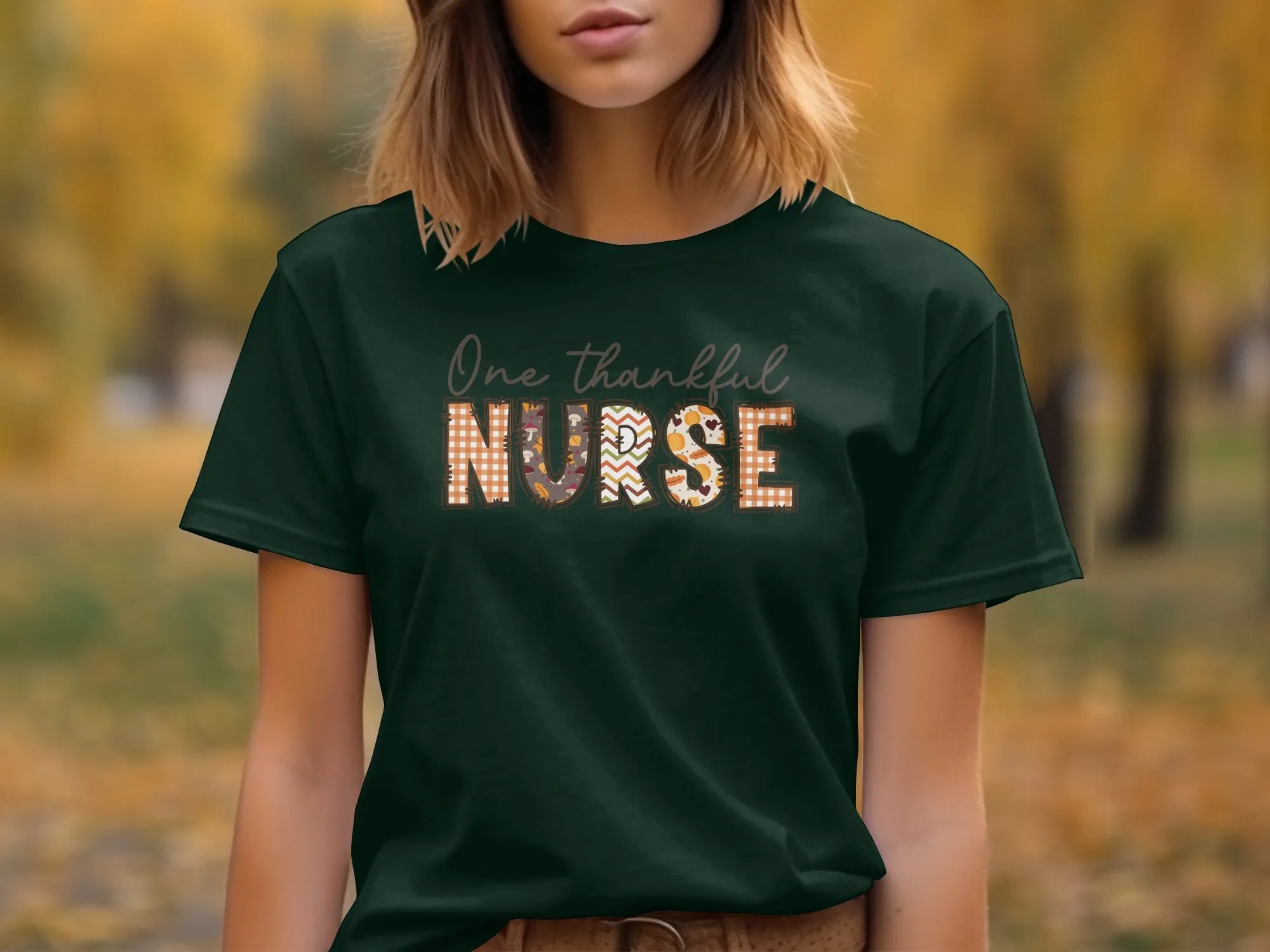 One Thankful Nurse Shirt,Tank, Sweatshirt and Matching Family Shirts. Perfect for a Fall, Autumn or Thanksgiving Gift