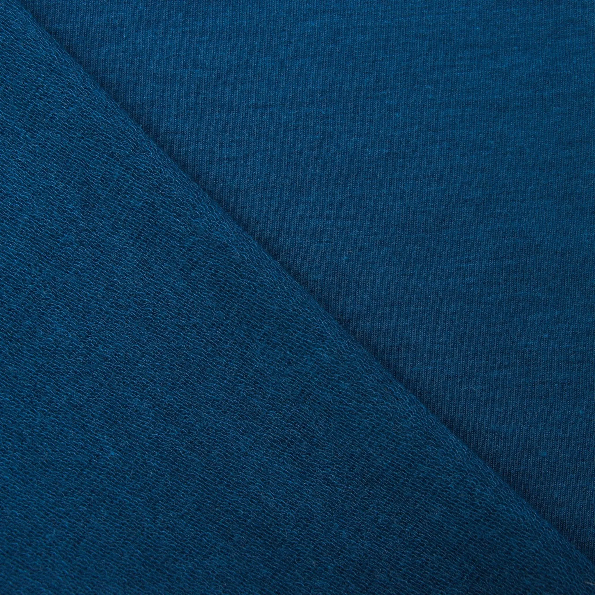Tencel Organic Cotton Spandex French Terry Fabric - Moroccan Blue