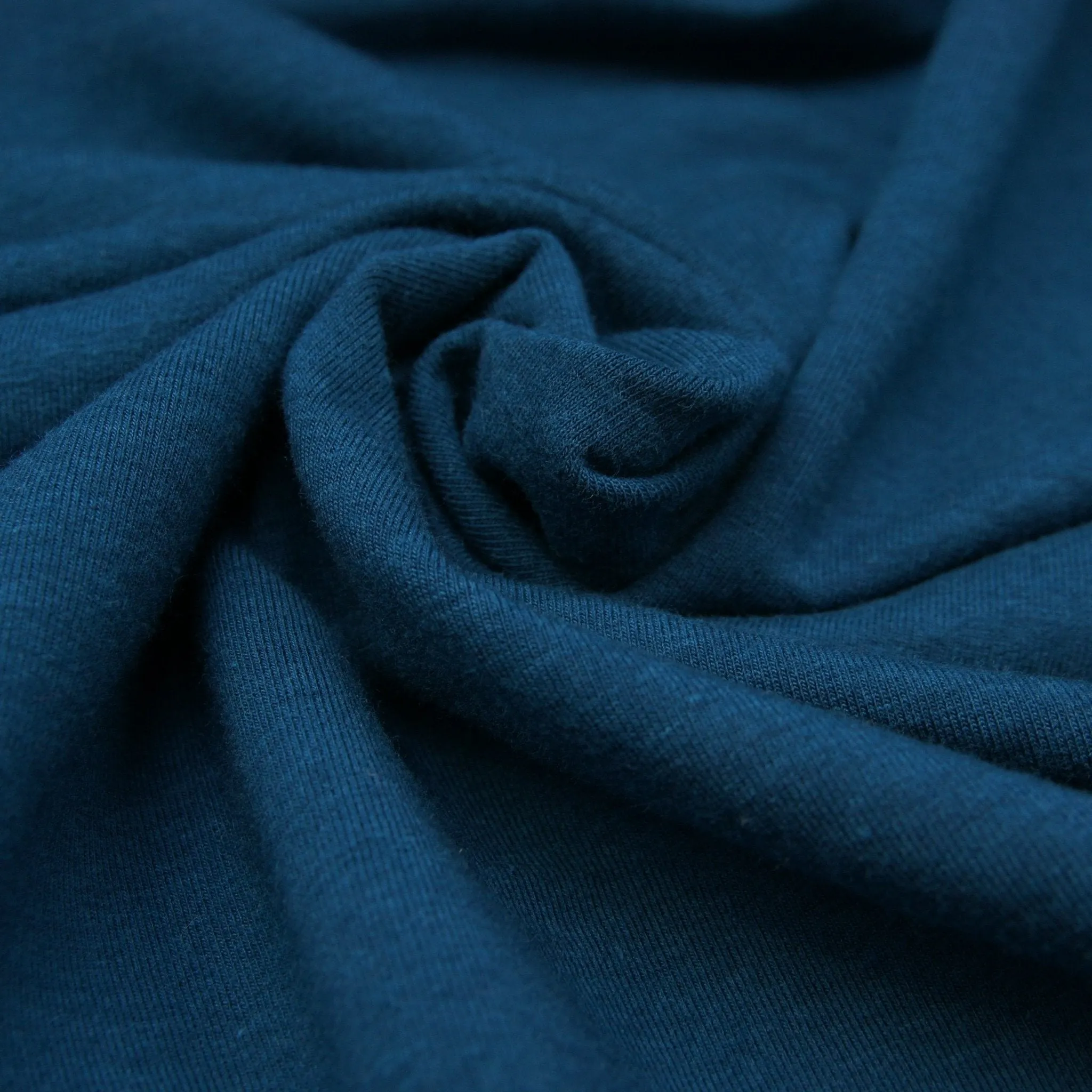 Tencel Organic Cotton Spandex French Terry Fabric - Moroccan Blue