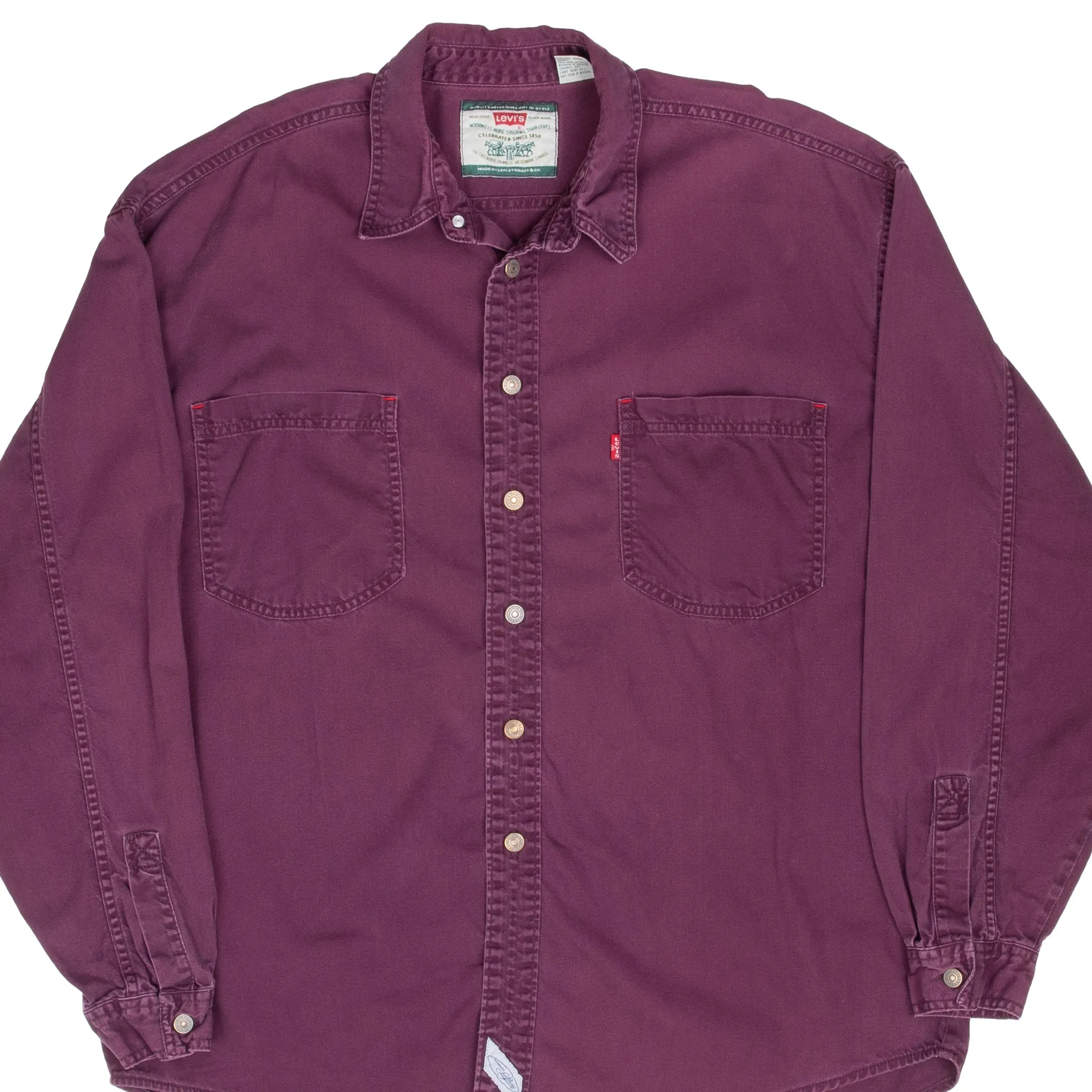 VINTAGE LEVIS POCKET PURPLE DENIM SHIRT 1990S XL