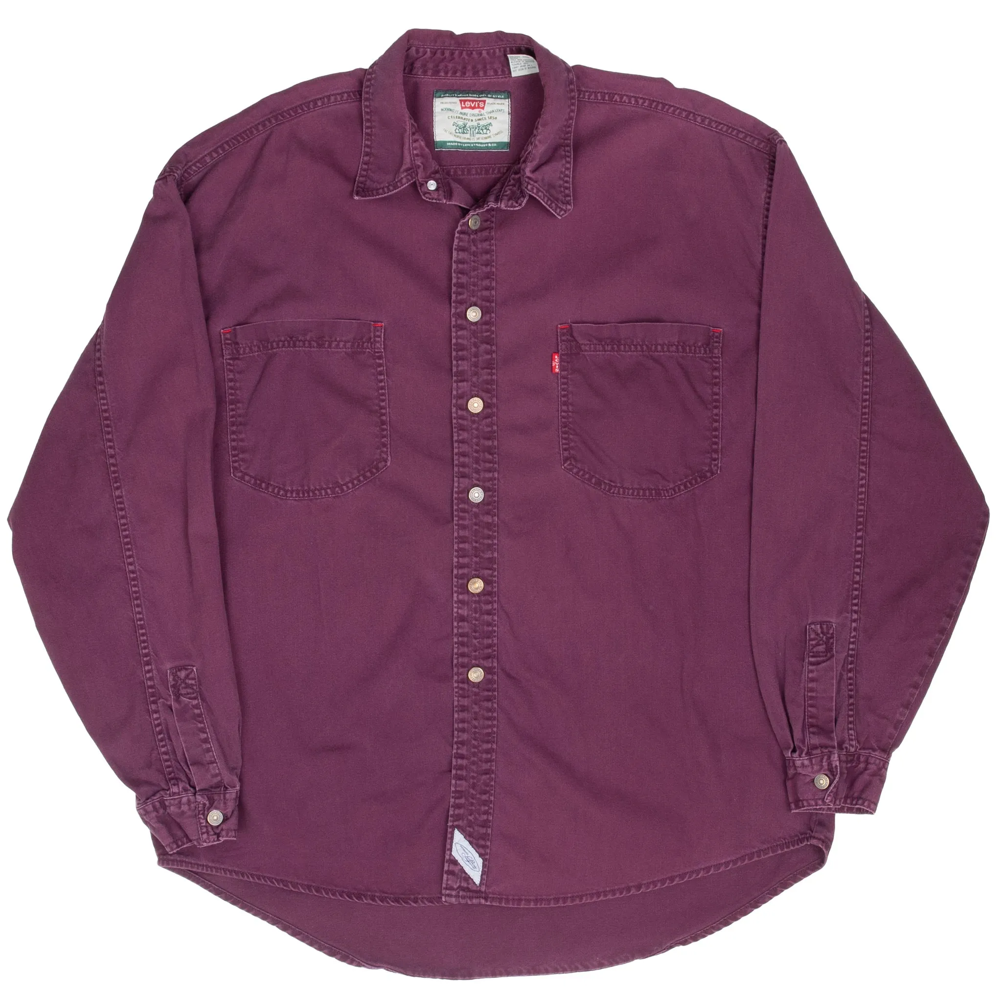 VINTAGE LEVIS POCKET PURPLE DENIM SHIRT 1990S XL
