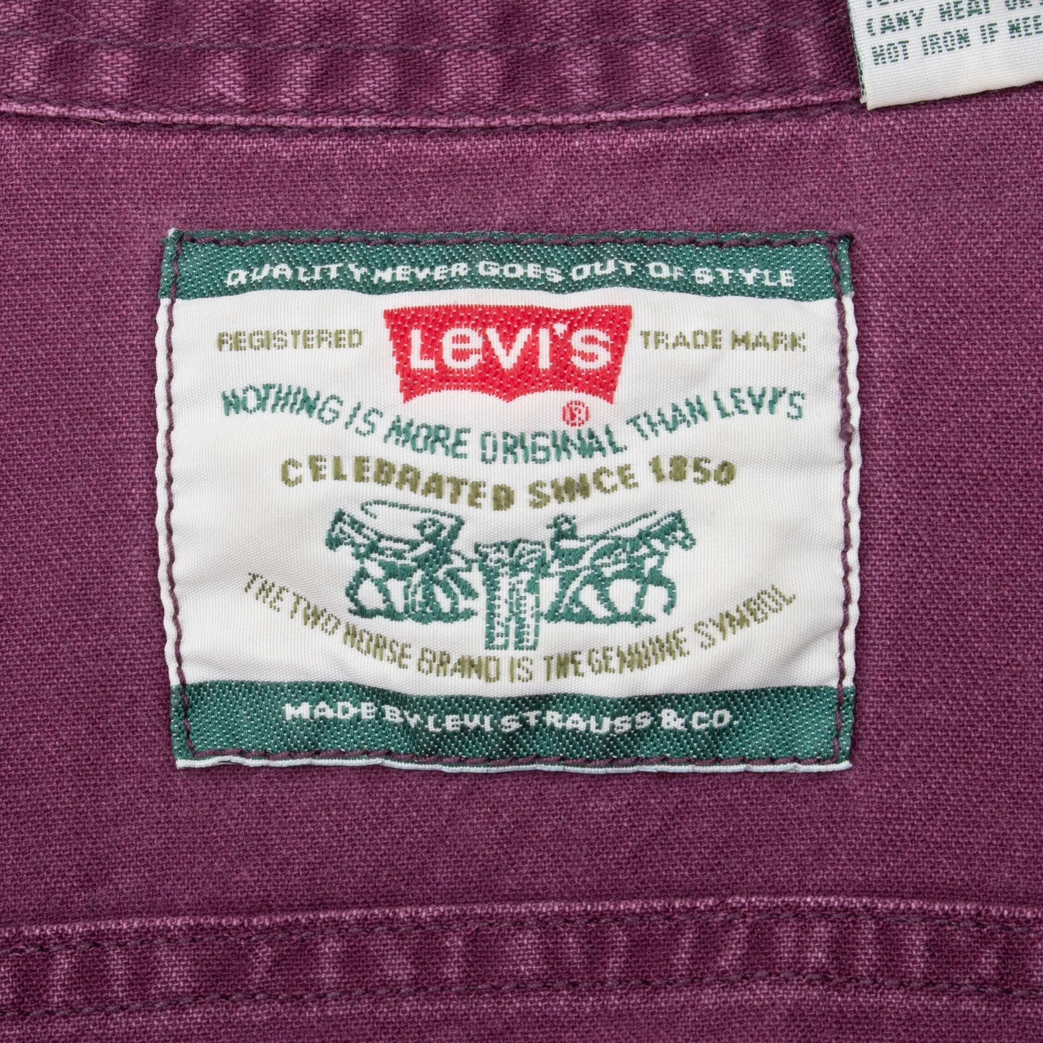 VINTAGE LEVIS POCKET PURPLE DENIM SHIRT 1990S XL