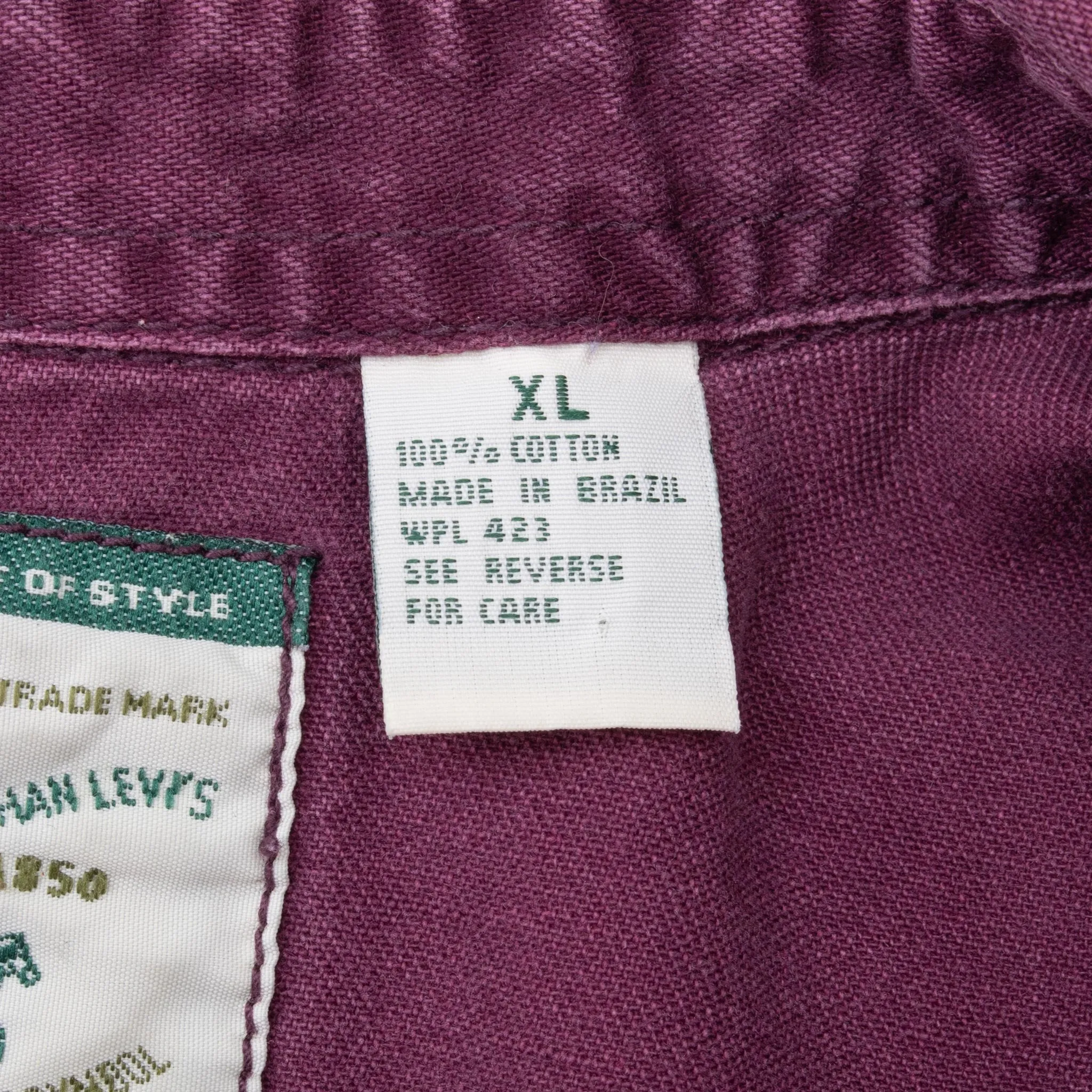 VINTAGE LEVIS POCKET PURPLE DENIM SHIRT 1990S XL